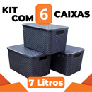 Kit de Cestos Organizadores Rattan com Tampa 7L Multiuso | Casa Niva