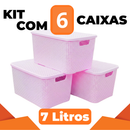 Kit de Cestos Organizadores Rattan com Tampa 7L Multiuso | Casa Niva