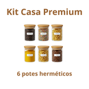 Kit Potes Herméticos de Vidro 200ml com Tampa de Bambu para Mantimentos | Casa Niva