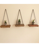 Kit Prateleiras Suspensas de Pinus para Plantas e Decoração | Casa Niva