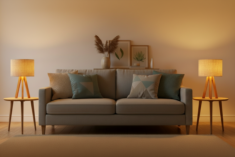 Kit 2 Abajures Rústicos de Madeira com Cúpula em Linho para Quarto e Sala | Casa Niva