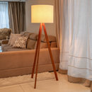 Abajur De Chão Tripé 1,50 Cm Completo Com Cúpula E Fiação Luminária De Piso Para Sala, Quarto