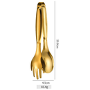 Talheres Kit 4 De Aço Inox Servindo Utensílios Pinça para pão, pinça para bife, colher de sopa Dourado Conjunto Colher
