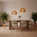 Kit com 2 Lustre Luxuoso Madeira Para Decoração Ambiente Externo e Interno