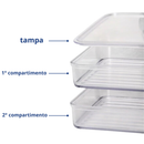 Kit Porta Frios Presunto Queijo Kit Acrílico Resistente Duplex Com Tampa Hermético Empilhável
