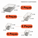 Kit 21 Organizador Multiuso Modular Gavetas Acrilico Cristal e Fume