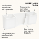 Suporte Triplo Parede Universal 2 Controles + Celular Fita dupla face Forte Preto e Branco