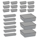 Kit 21 Organizador Multiuso Modular Gavetas Acrilico Cristal e Fume