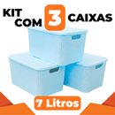Kit de Cestos Organizadores Rattan com Tampa 7L Multiuso | Casa Niva