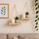 Kit Prateleiras Suspensas de Pinus para Plantas e Decoração | Casa Niva