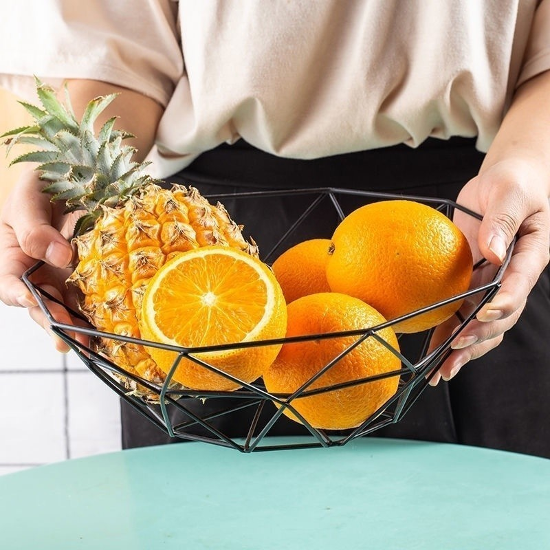 Fruteira Cesta Aramada Modelo Com Acabamento Multiuso Preto ES