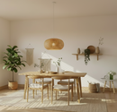 Composição de Lustres Teto Luminária Pendente Bambu Rattan Rústico Trançado Conjunto Sala Cozinha Varanda