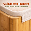 3 Cestos Organizadores de Bambu com Forro Lavável Multiuso Banheiro Cozinha Lavanderia Decoração Pequeno M Grande